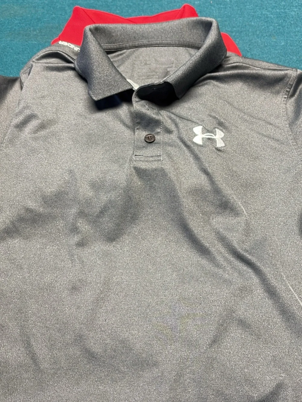Under Armour Red & Charcoal Polo Pair